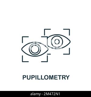 Icona della pupillometria. Monocromatico semplice Neuromarketing icona per modelli, web design e infografica Illustrazione Vettoriale