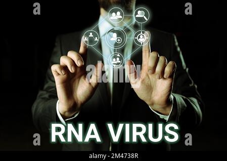 Testo che mostra l'ispirazione RNA Virus. Business showcase un virus informazioni genetiche sono memorizzati sotto forma di RNA Foto Stock