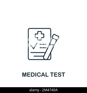 Icona Test medico. Monocromatico semplice Nuova icona di normalità per modelli, web design e infografiche Illustrazione Vettoriale