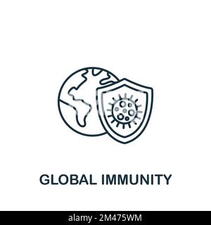 Icona immunità globale. Monocromatico semplice Nuova icona di normalità per modelli, web design e infografiche Illustrazione Vettoriale