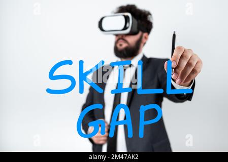 Didascalia concettuale - Gap di abilità. Panoramica aziendale che fa riferimento alla debolezza o alla limitazione della conoscenza di una persona Foto Stock