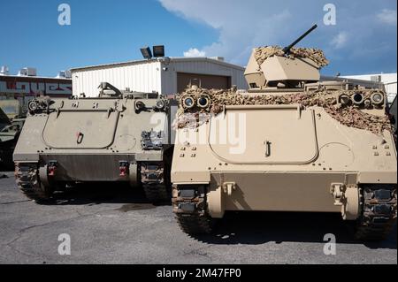Dettaglio di un veicolo cingolato blindato militare, FMC Corporation M113 Foto Stock