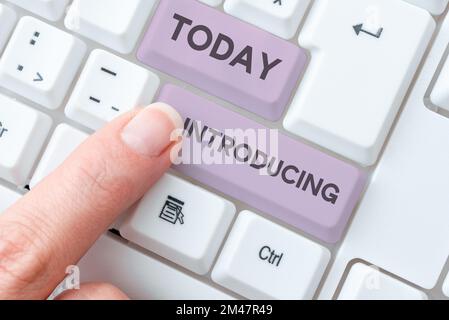 Introduzione al testo scritto a mano. Concetto che significa presentare un argomento o qualcuno approccio iniziale prima riunione Foto Stock