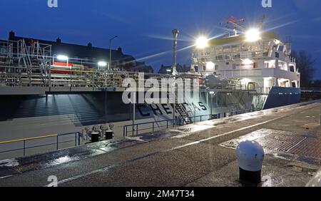 Nave GPL Gale IMO-9876335, MMSI-244515000, registrata a Rotterdam, che porta gas nel Regno Unito da Mongstad, Norvegia, qui a Latchford, Regno Unito, WA4 Foto Stock