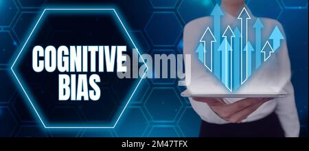 Scrittura che mostra il bias cognitivo del testo. Business idea trattamento psicologico per i disturbi mentali Foto Stock