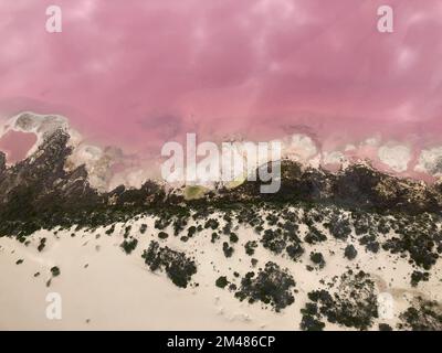 Una vista dall'alto della Laguna di Hutt con la sua spiaggia di sabbia Foto Stock