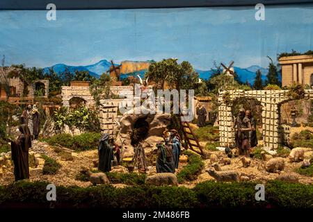 Figure di una presepe cristiana cattolica sull'isola di Maiorca, Spagna Foto Stock