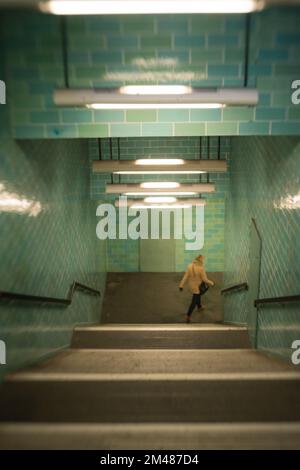 Immagine astratta della metropolitana di berlino. U-Bahn di Berlino Foto Stock