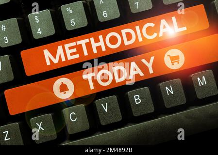 Scrittura a mano segno metodico. Business Concept sistema di metodi utilizzati in uno studio o attività passi da seguire Foto Stock