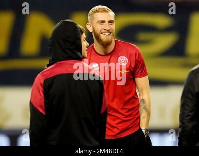 Wigan, Inghilterra, 19th dicembre 2022. Oliver McBurnie di Sheffield Utd durante la partita di campionato Sky Bet al DW Stadium, Wigan. Il credito di immagine dovrebbe essere: Andrew Yates / Sportimage Foto Stock