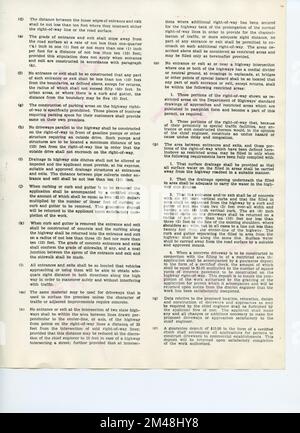 Stato della Louisiana Dipartimento delle autostrade: Permesso di accesso. Didascalia originale: DRIVE-IN THEATER STUDY, 1949, dell'American Association of state Highway Official. Stato della Louisiana Dipartimento delle autostrade: Permesso di accesso, pagina 2. Foto Stock