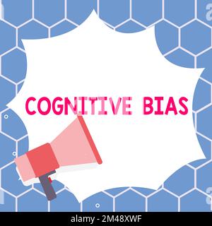 Segno di testo che mostra il bias cognitivo. Parola scritta sul trattamento psicologico per i disturbi mentali Foto Stock