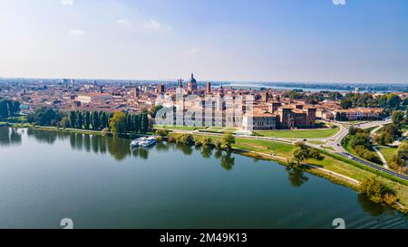 Antenna del sito patrimonio mondiale dell'UNESCO la città di Mantova, Italia Foto Stock