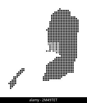 Mappa della Palestina. Mappa della Palestina in stile punteggiato. Bordi del paese riempiti di rettangoli per il vostro disegno. Illustrazione vettoriale. Illustrazione Vettoriale