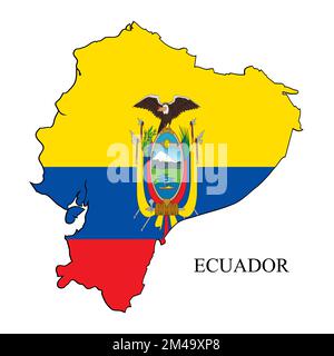 Illustrazione del vettore della mappa dell'Ecuador. Economia globale. Paese famoso. Sud America. America Latina. America. Illustrazione Vettoriale