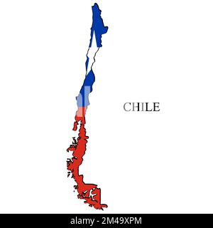 Illustrazione del vettore della mappa del Cile. Economia globale. Paese famoso. Sud America. America Latina. America. Illustrazione Vettoriale