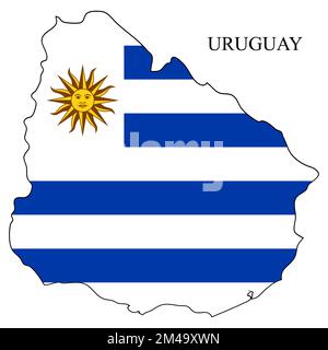 Illustrazione del vettore della mappa Uruguay. Economia globale. Paese famoso. Sud America. America Latina. America. Illustrazione Vettoriale