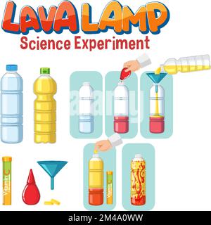 Illustrazione dell'esperimento della scienza della lampada lavica Illustrazione Vettoriale