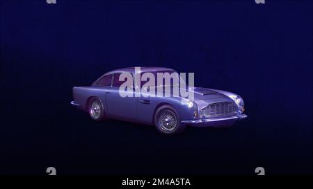 Poster auto vintage retro. Illustrazione grungy Style 3D Foto Stock