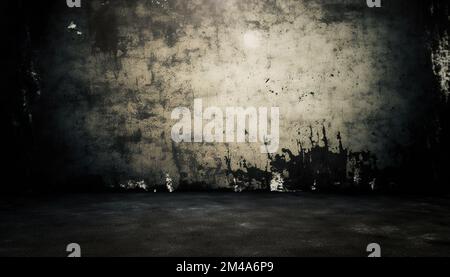 Bella Abstract Grunge decorazione bianco scuro con pavimento. per prodotti espositore. spazio di copia. Rendering 3D Foto Stock