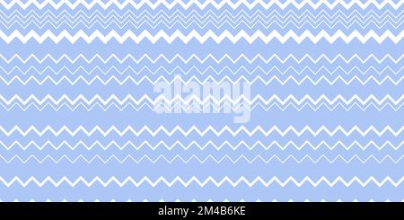 Motivo senza giunture a zig-zag. Texture geometrica a zig zag con linee a freccia. Illustrazione vettoriale senza giunture. Il sesso rivela l'ornamento blu stile bambino. Illustrazione Vettoriale