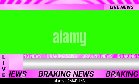 news logo, notizie dal vivo e notizie eventi testo spazio illustrazione immagine. Sfondo delle notizie sullo schermo verde. Foto Stock
