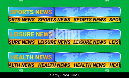 Diverse linee di catagoria delle notizie con spazio di testo. notizie eventi relativi concetto. Foto Stock