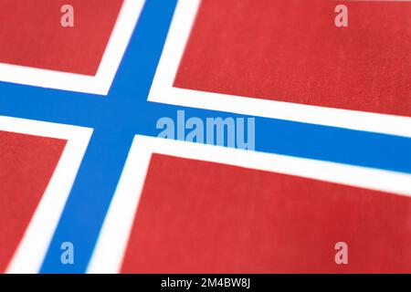 Tessuto Bandiera di Norvegia primo piano sfondo Foto Stock