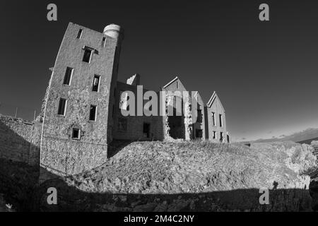 Il castello di Slains, Cruden Bay, Aberdeenshire, Scotland, Regno Unito Foto Stock