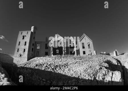 Il castello di Slains, Cruden Bay, Aberdeenshire, Scotland, Regno Unito Foto Stock