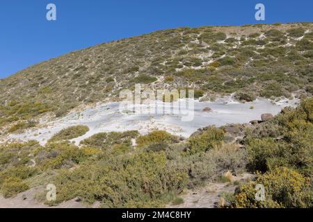 Paesaggio con dune e aree sabbiose a Paso Vergara - attraversando il confine dal Cile all'Argentina durante il viaggio in Sud America Foto Stock
