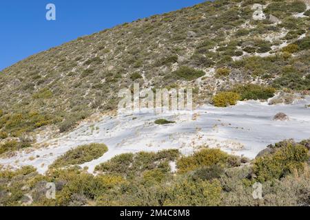 Paesaggio con dune e aree sabbiose a Paso Vergara - attraversando il confine dal Cile all'Argentina durante il viaggio in Sud America Foto Stock