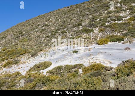 Paesaggio con dune e aree sabbiose a Paso Vergara - attraversando il confine dal Cile all'Argentina durante il viaggio in Sud America Foto Stock