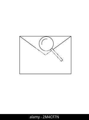 Busta chiusa, icona della riga e-mail. Testimonianze e concetto di gestione delle relazioni con i clienti. Semplice stile di contorno. Foto Stock