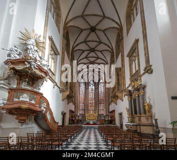 Cattedrale di San Peter e Paul Interior - Brno, Repubblica Ceca Foto Stock