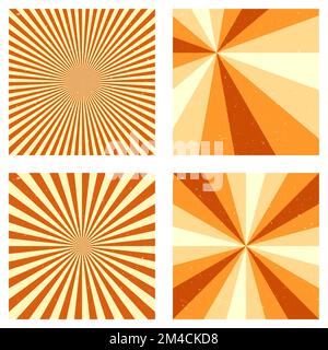 Sfondi vintage sorprendenti. Coperture astratte con raggi radiali. Autentica illustrazione vettoriale. Illustrazione Vettoriale