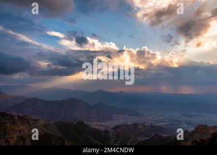 Bellissimo paesaggio della città di Taif, Arabia Saudita Foto Stock