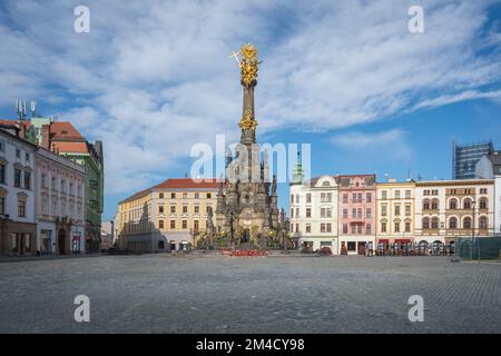 Piazza superiore e colonna della Santissima Trinità - Olomouc, Repubblica Ceca Foto Stock