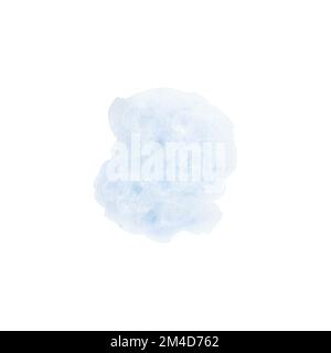 Punto blu isolato su sfondo bianco. Illustrazione disegnata a mano con acquerello. Arte per il design. Texture per gli sfondi Foto Stock