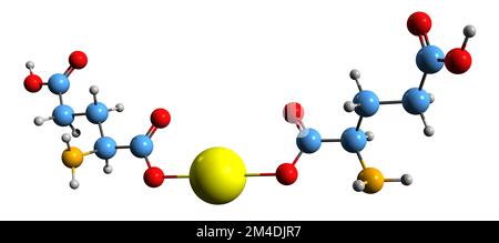 3D immagine della formula scheletrica del diglutammato di calcio - struttura chimica molecolare dell'esaltatore di sapore isolato su sfondo bianco Foto Stock