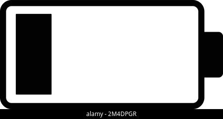 Icona dell'indicatore di carica della batteria. Basso livello di energia della batteria. Icona di carica della capacità della batteria alcalina. Stile piatto - vettore stock. Illustrazione Vettoriale