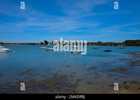 Vista della baia del fiume Etel (Ria d'Etel) Bretagna, Morbihan Foto Stock