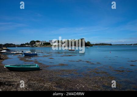 Vista della baia del fiume Etel (Ria d'Etel) Bretagna, Morbihan Foto Stock