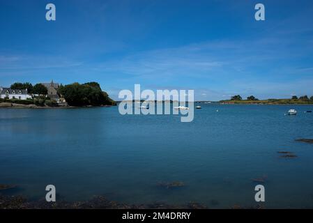 Vista della baia del fiume Etel (Ria d'Etel) Bretagna, Morbihan Foto Stock
