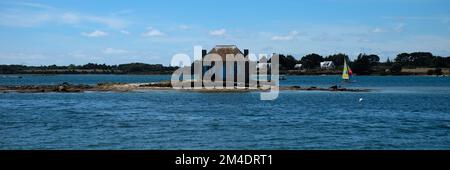 Vista della baia del fiume Etel (Ria d'Etel) Bretagna, Morbihan Foto Stock