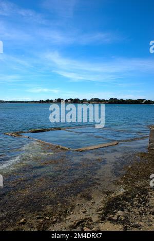 Vista della baia del fiume Etel (Ria d'Etel) Bretagna, Morbihan Foto Stock