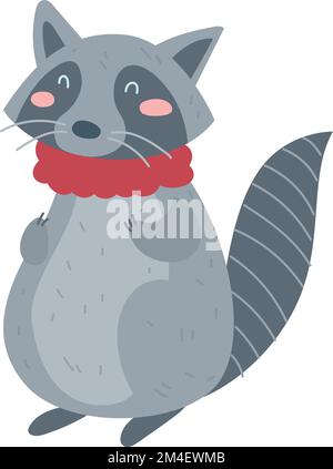 Isolato carino raccoon schizzo doodle Vector Illustrazione Vettoriale