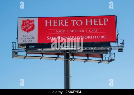 Vadnais Heights, Minnesota. Pubblicità dell'Esercito della salvezza sul cartellone locale. Foto Stock