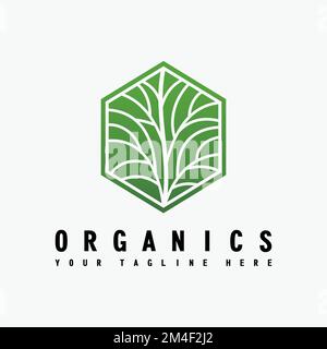 Semplice fusto in blocco esagono immagine grafica icona logo design astratto concetto stock vettoriale. Può essere utilizzato come simboli relativi alla natura o al verde. Illustrazione Vettoriale
