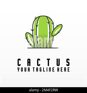 Carino e unico fiore di Cactus immagine grafica icona logo design astratto concetto vettore stock. Può essere utilizzato come simboli relativi alla pianta o all'interno. Illustrazione Vettoriale